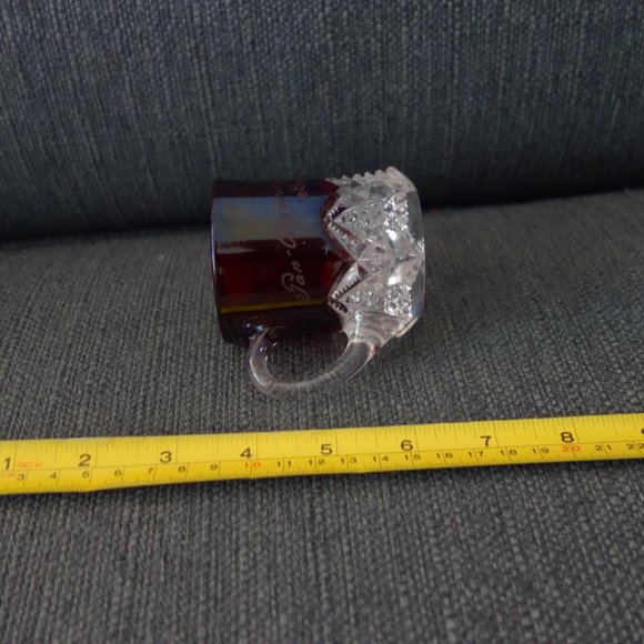 Pan American Expo Buffalo 1901 Rub Red Flash Glass with Handle Lou Florette - Picture 9 of 15